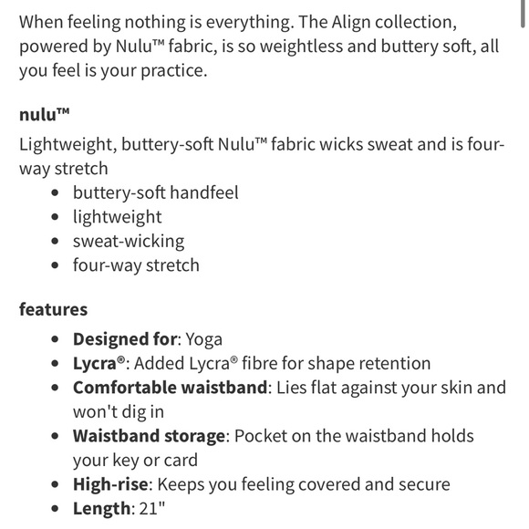 NWT Lululemon Align High-Rise Crop 21" - Picture 11 of 11